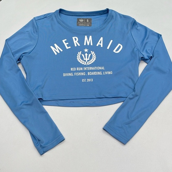 Mermaid Red Rum International Dri-Fit Crop Top - Picture 1 of 8